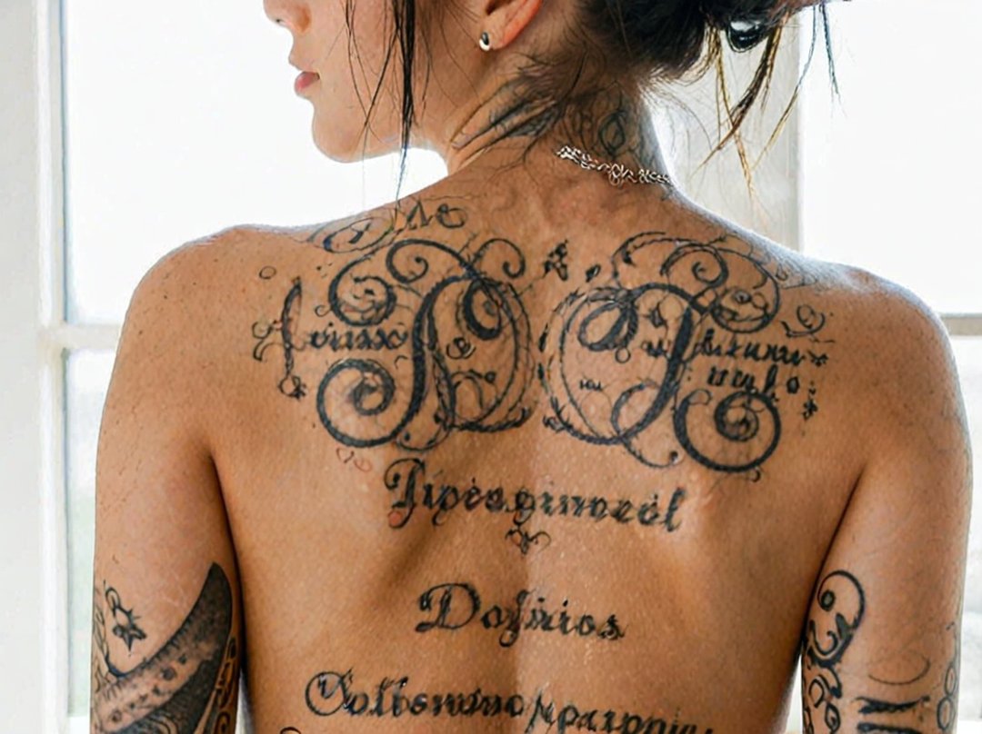 tatouage ecriture dos