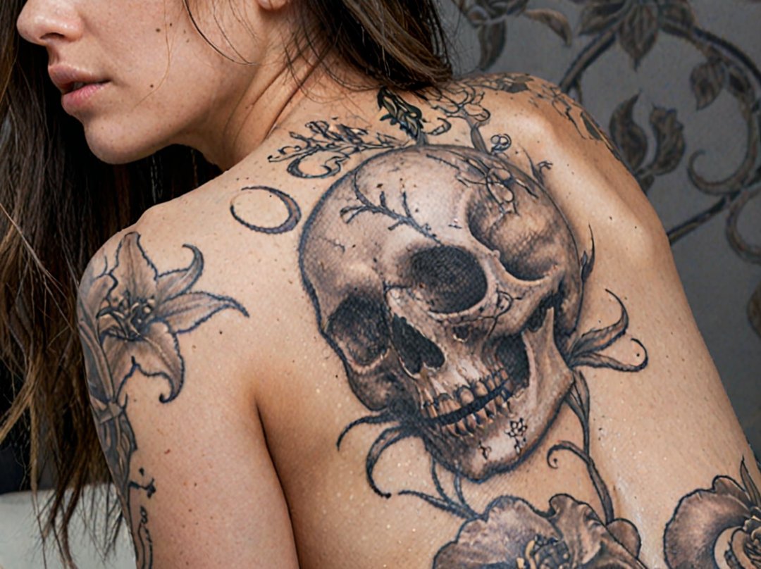 tatouage fleurs dos