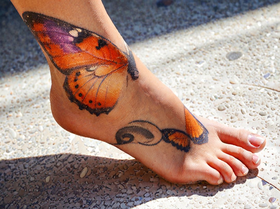tatouage papillons 3d