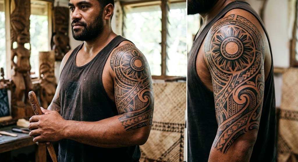 tatouage polynesien guerrier
