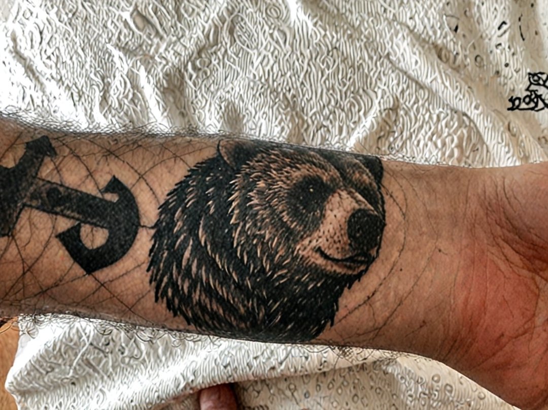 tatouage main ours