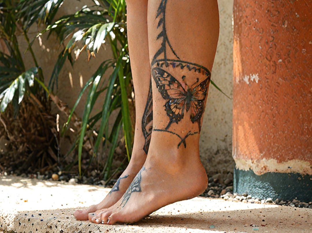 tatouage papillon tribal