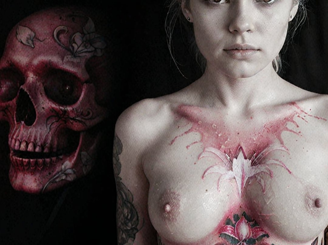 tatouage tete de mort femme