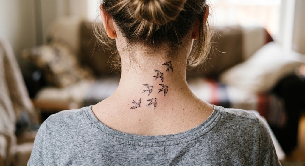 tatouage nuque femme