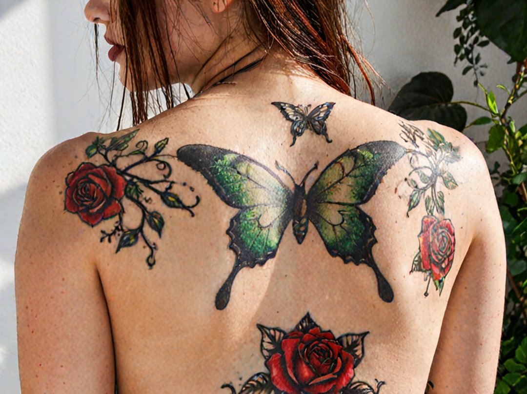 tatouage rose rouge