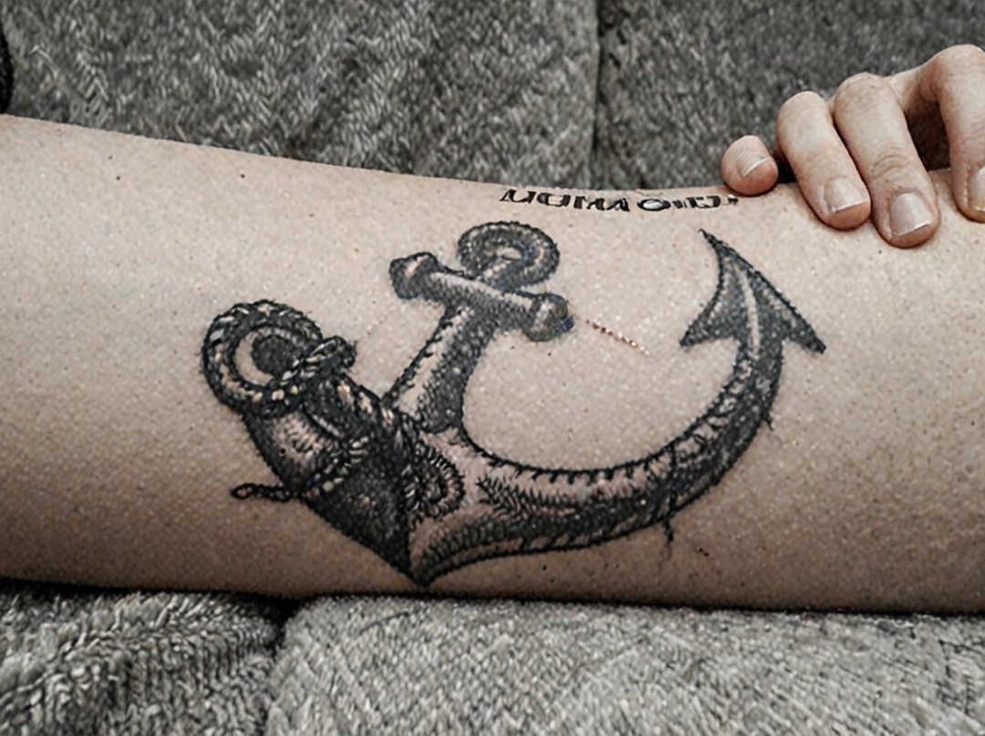 tatouage ancre poignet