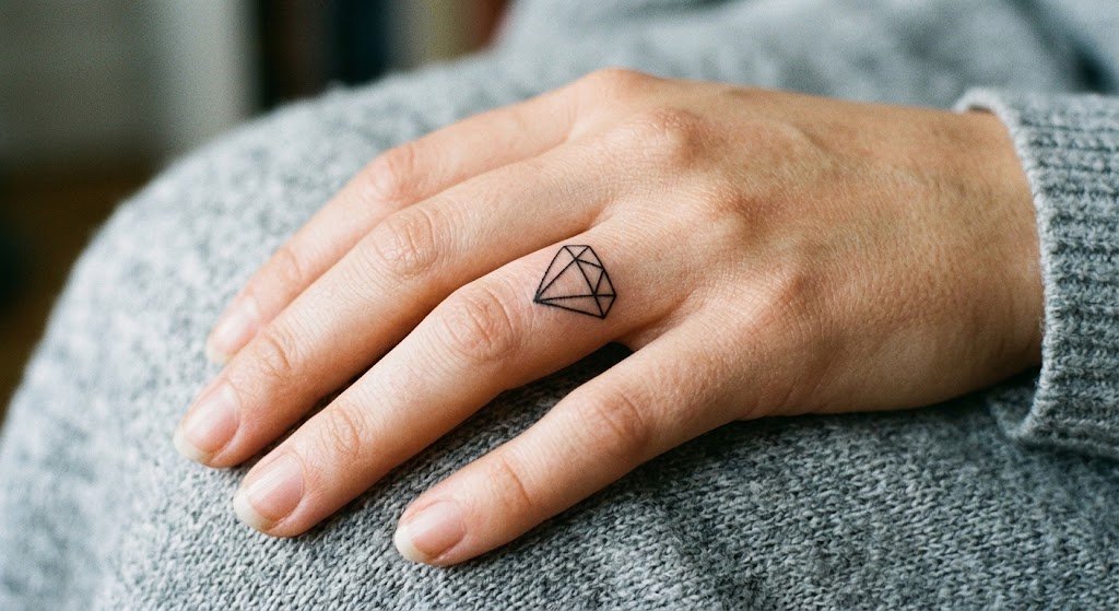 tatouage diamant doigt