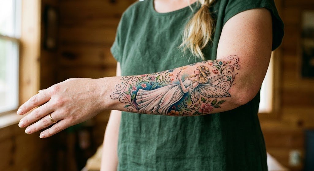 tatouage fée avant bras