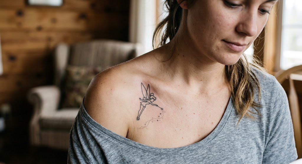 tatouage fée clavicule