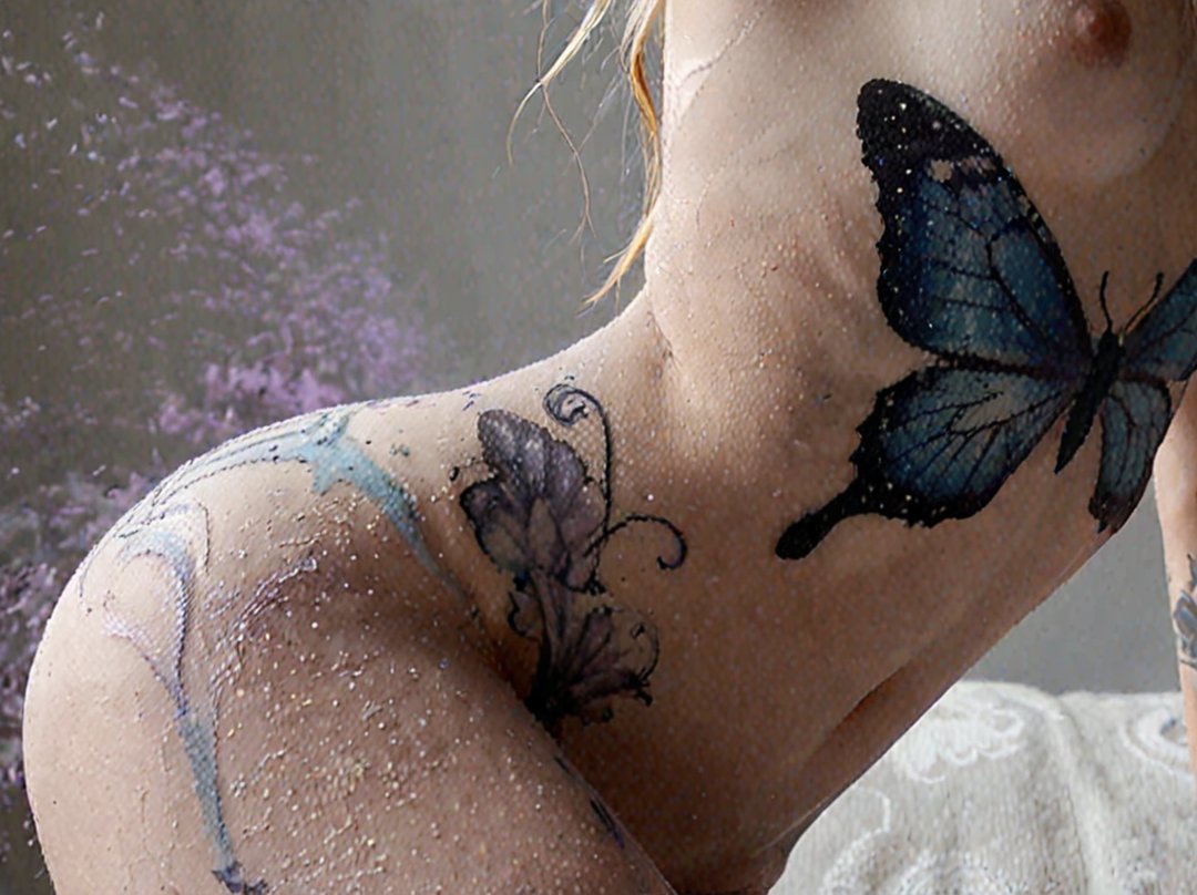 tatouage fée papillon