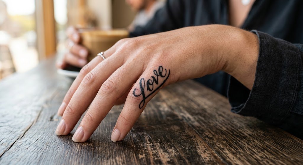 tatouage love doigt