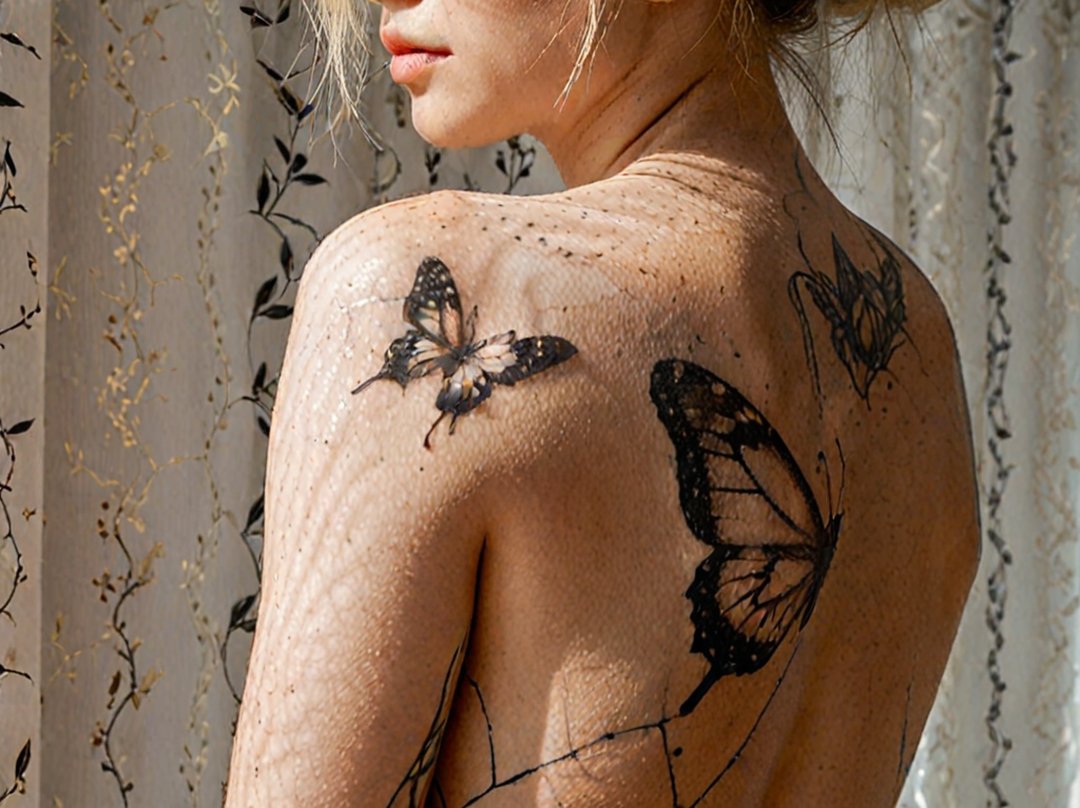 tatouage noir et blanc