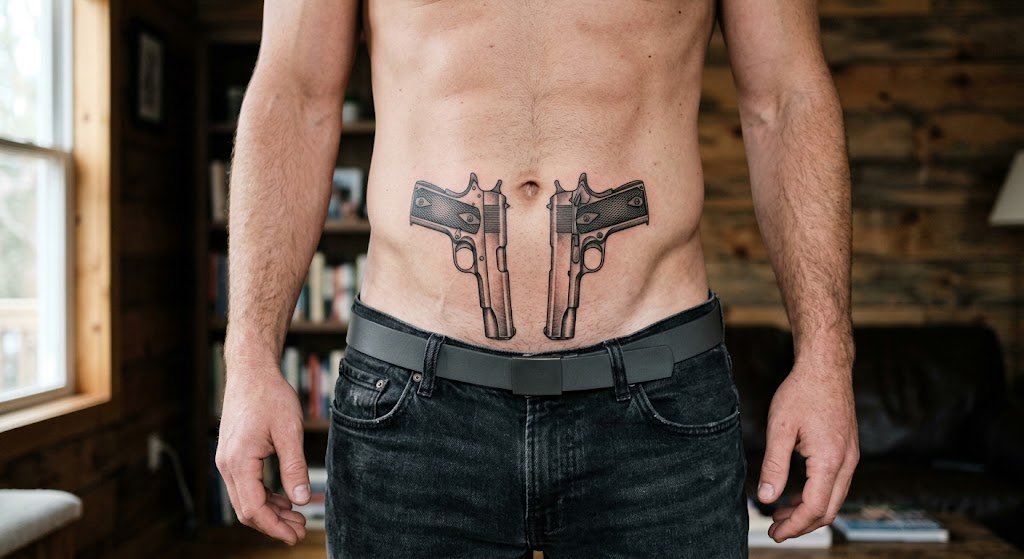tatouage avec pistolet