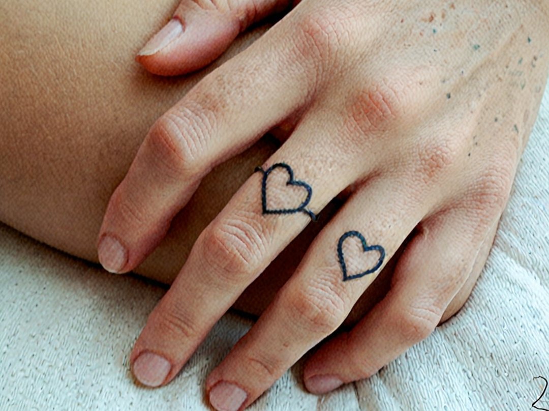 tatouage doigt coeur