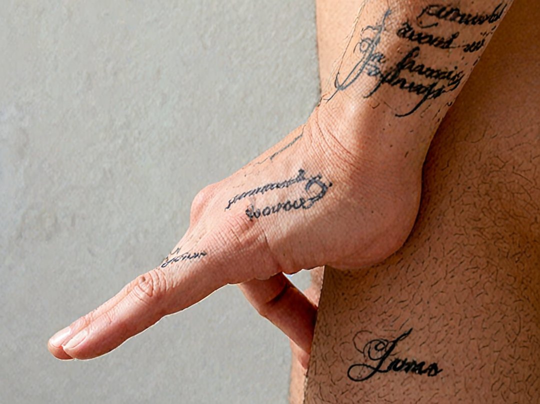 tatouage doigt mot