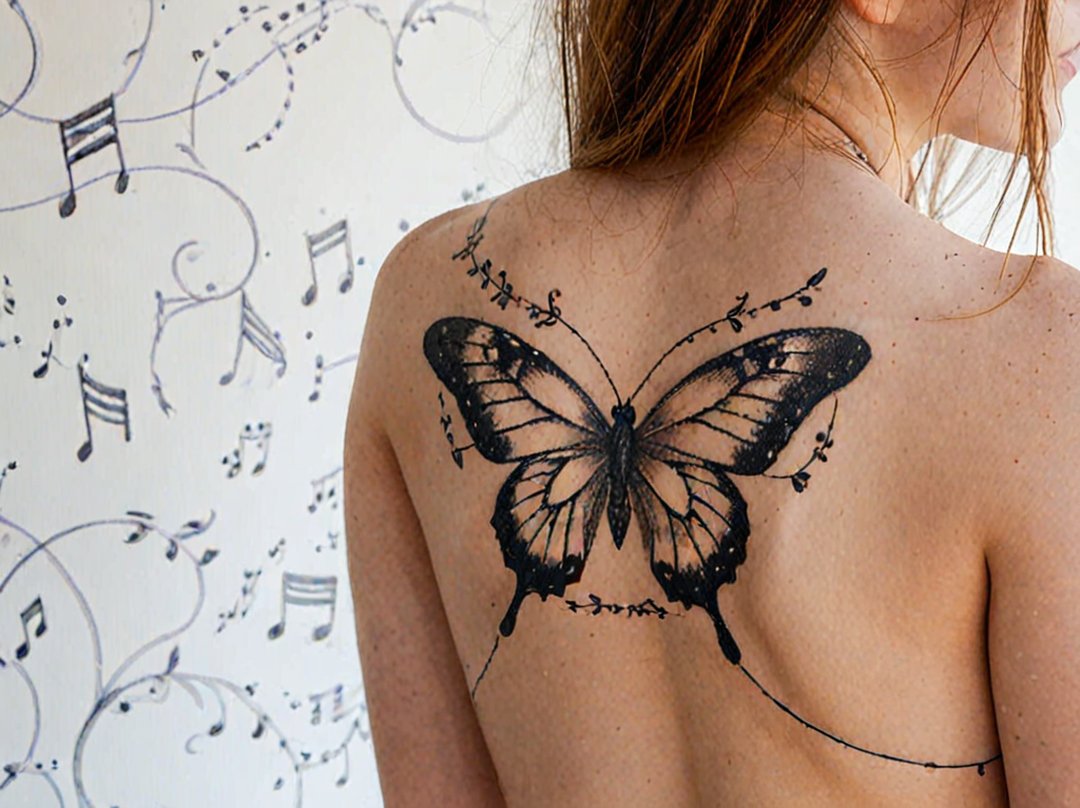 tatouage femme dos papillon