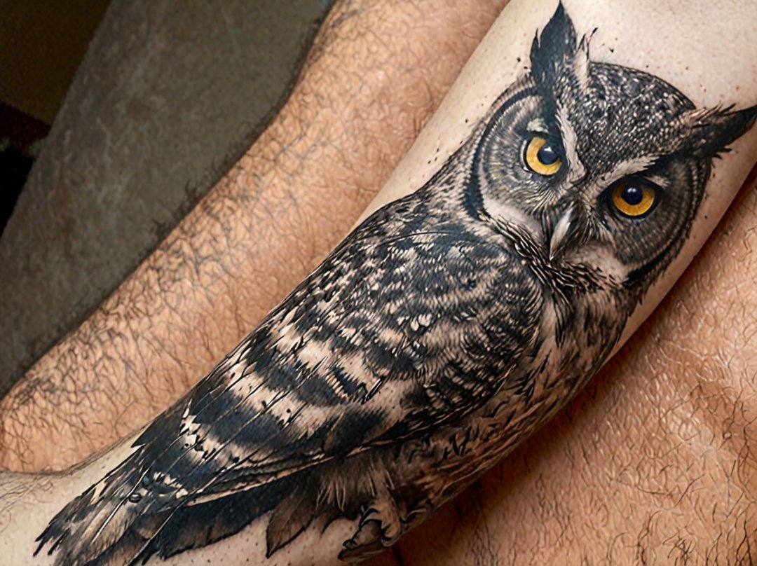 tatouage hibou homme