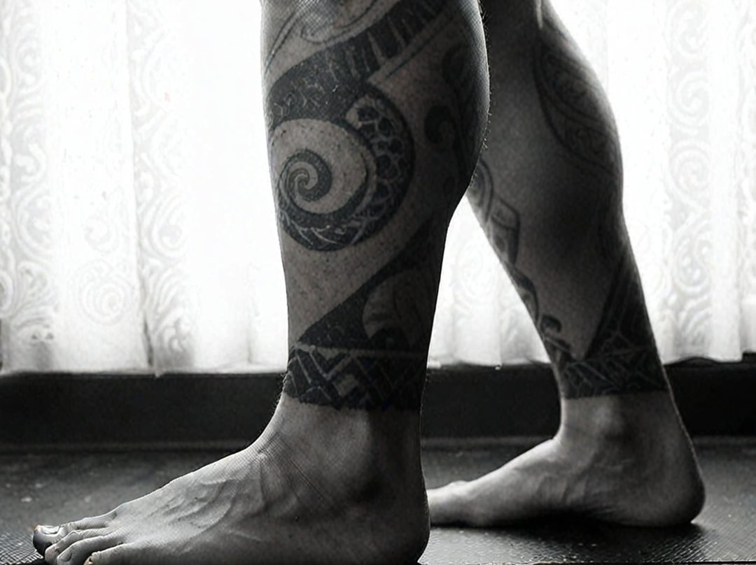 tatouage jambe homme maori