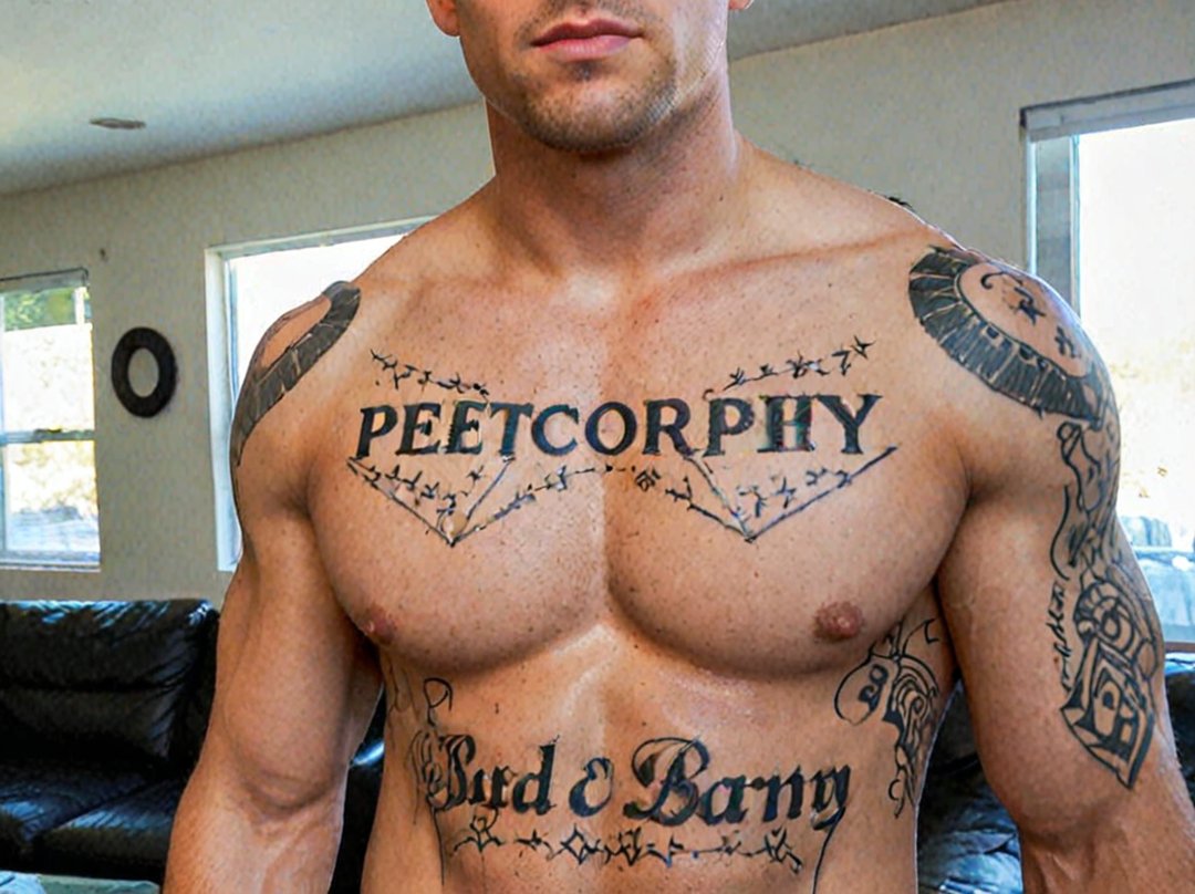 tatouage phrase pectoraux