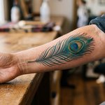 tatouage plume de paon