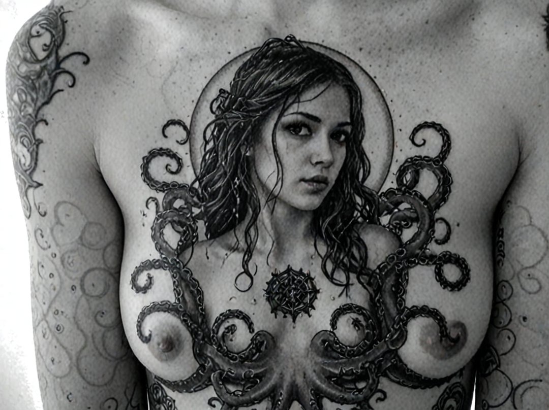 tatouage poitrine femme