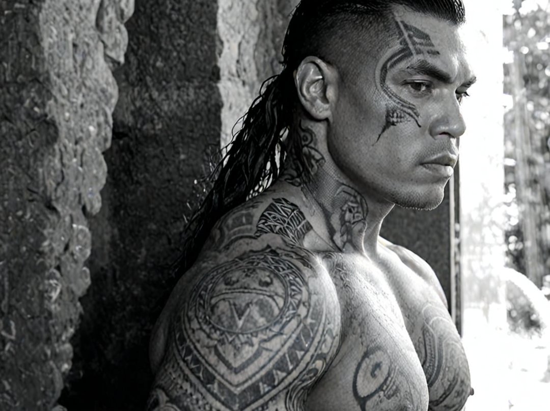 tatouage polynesien bras et epaule